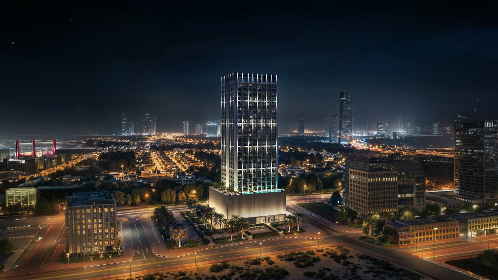 Binghatti Etherea — Jumeirah Village Circle aerial view