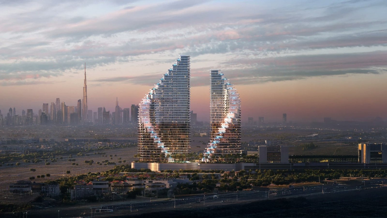 Binghatti Flare — Jumeirah Village Triangle aerial view