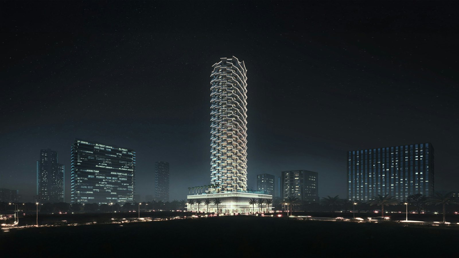 Binghatti Royale — Jumeirah Village Circle aerial view